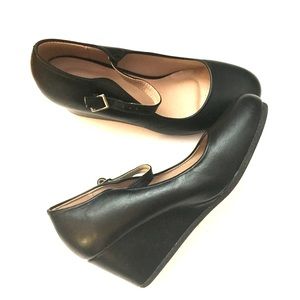 Black Wedge Mary-Jane Heels